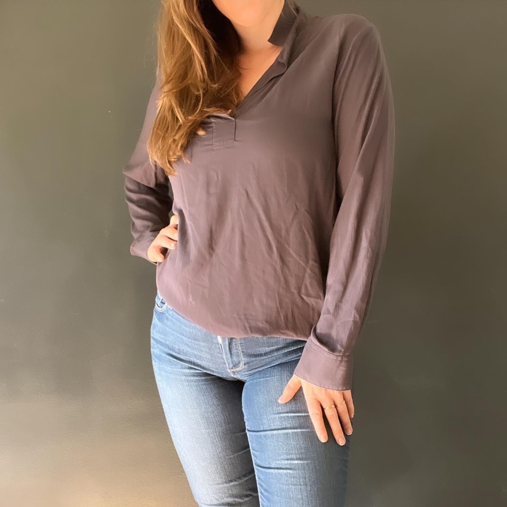 Gray silk women’s blouse